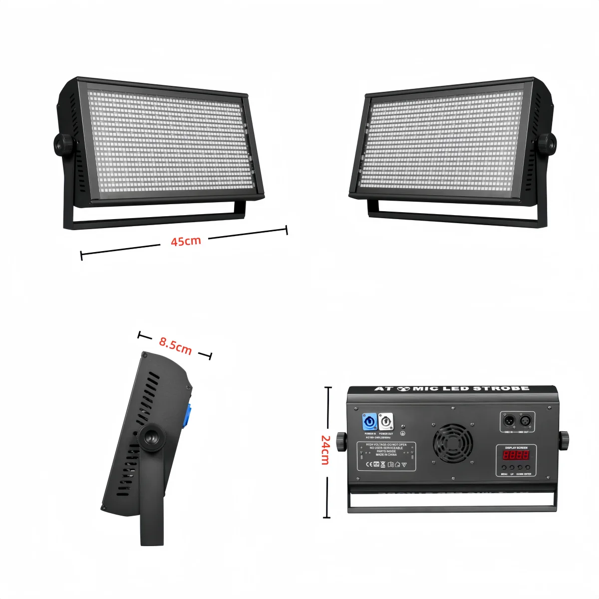 200W LED RGB 3in1 Strobe Light with 120 Zones Stage Wash Effects Generate Shapes Numbers Figures Letters for DJ Lighting