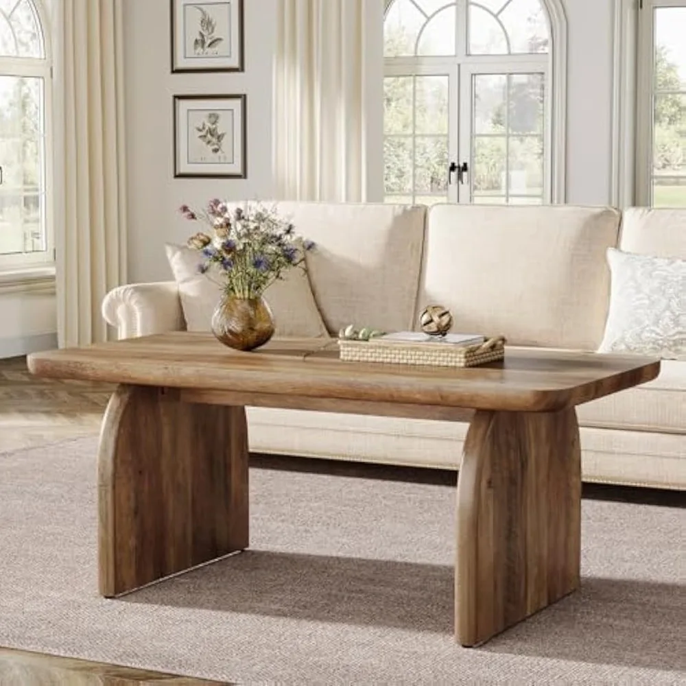 

Rectangle Coffee Table, 47-Inch Wood Rectangular Living Room Table,