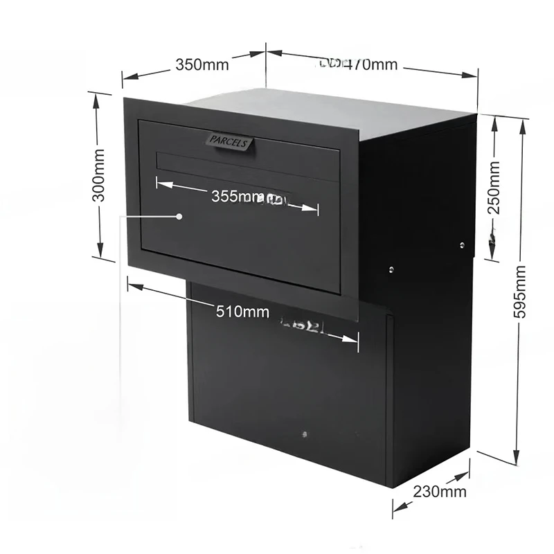 

Anti-Theft , Home Office Document Parcel Box, Express Self-Pickup Cabinet At Entrance Of The Exit Mailbox,