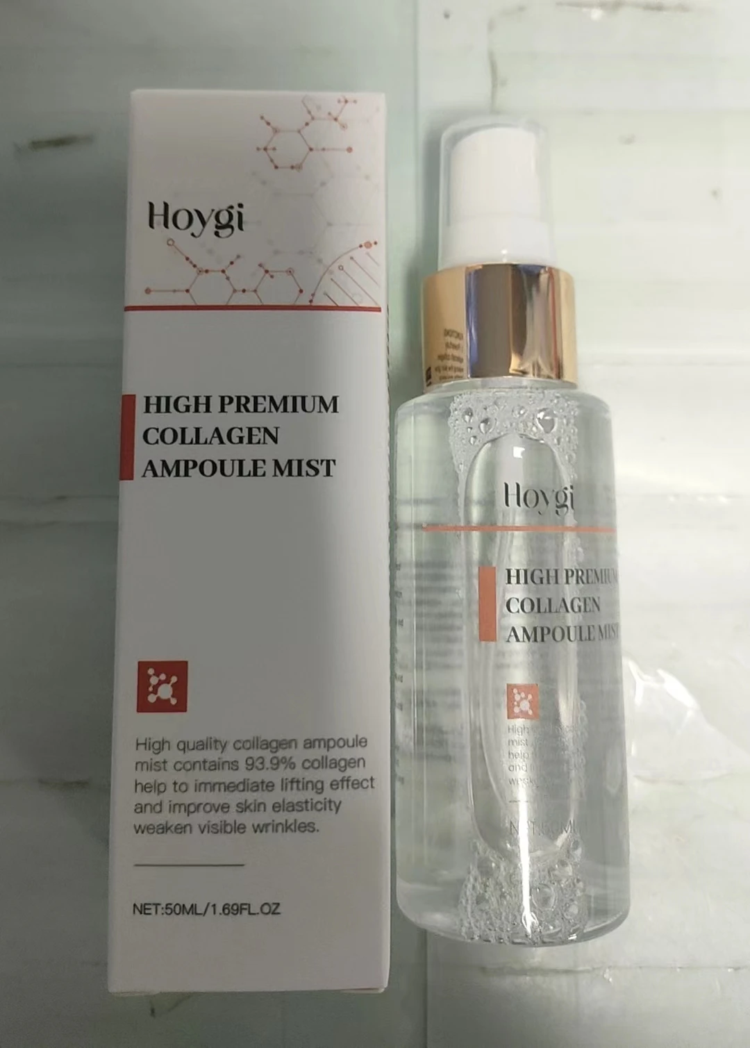 하이 프리미엄 콜라겐 앰플 미스트 - 즉각적인 리프팅 및 주름 방지 케어를 위한 93.9% 가수분해 콜라겐 페이셜 스프레이