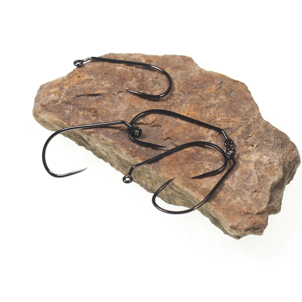 50 قطعة خطافات تهزهز من الفولاذ الكربوني عالي الكربون أبردين 60 °   خطافات ربط الذبابة لخطافات صيد الأسماك على شكل دودة المياه المالحة