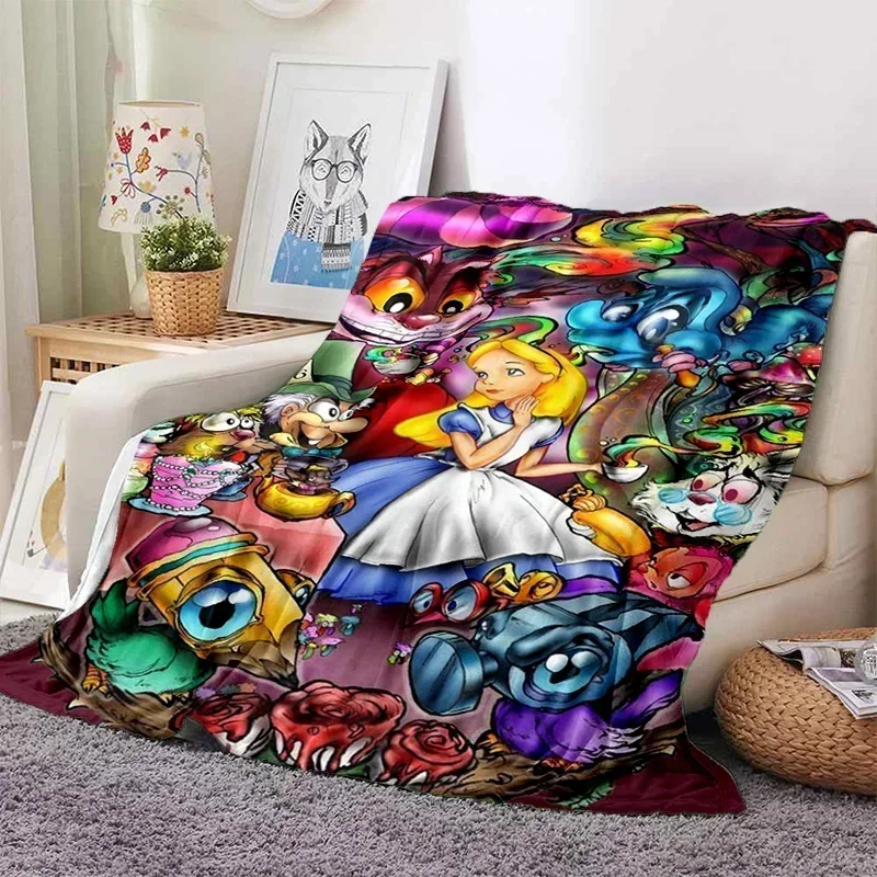 Cartoon 29 Style Alice in Wonderland Cheshire Cat Soft Flannel Blanket for Bed Bedroom Sofa Picnic,Throw Blanket for Outdoors 3D