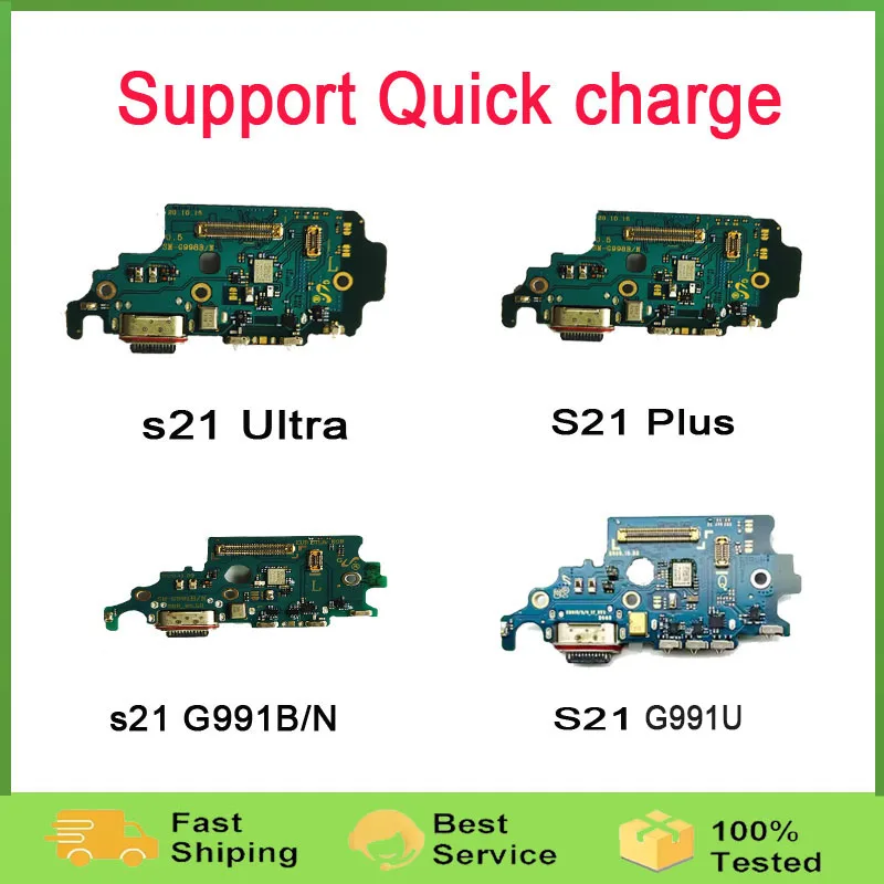 

A++For Samsung S21Ultra G998B S21 G991B S21 Ultra G998B G998N USB Charging Connector Board Port Dock Flex Cable With Microphone