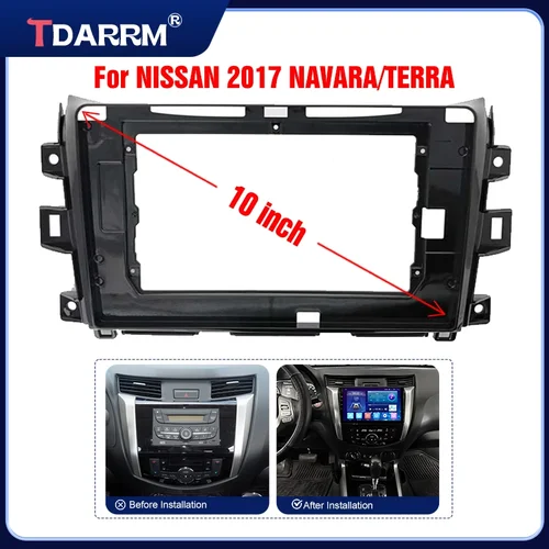 Imagen 2 del producto Fascia de Radio de coche para NISSAN NAVARA 2017/TERRA, estéreo automático, 2 Din, instalación de Audio, Panel de salpicadero, Kit de Marco envolvente, bisel