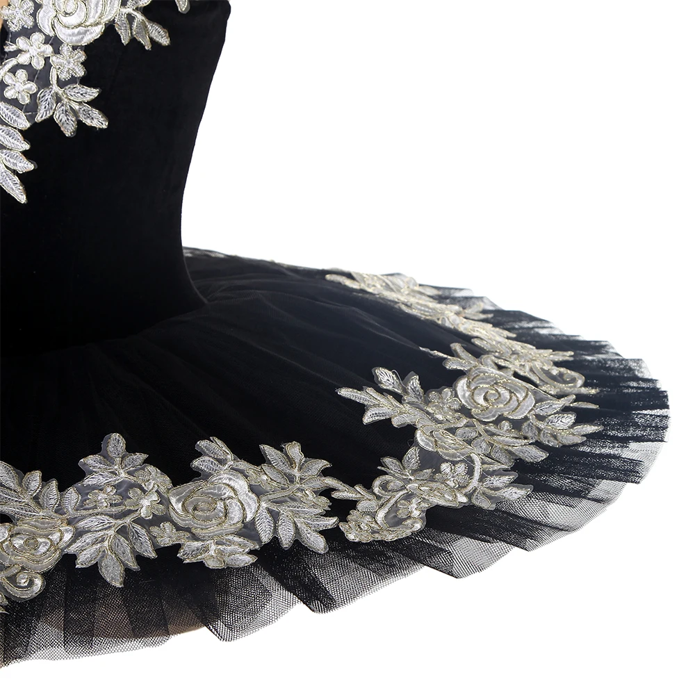 Bll110 corpete de veludo preto pré-profissional balé tutu meninas e mulheres competição ou desempenho trajes de dança panqueca tutu