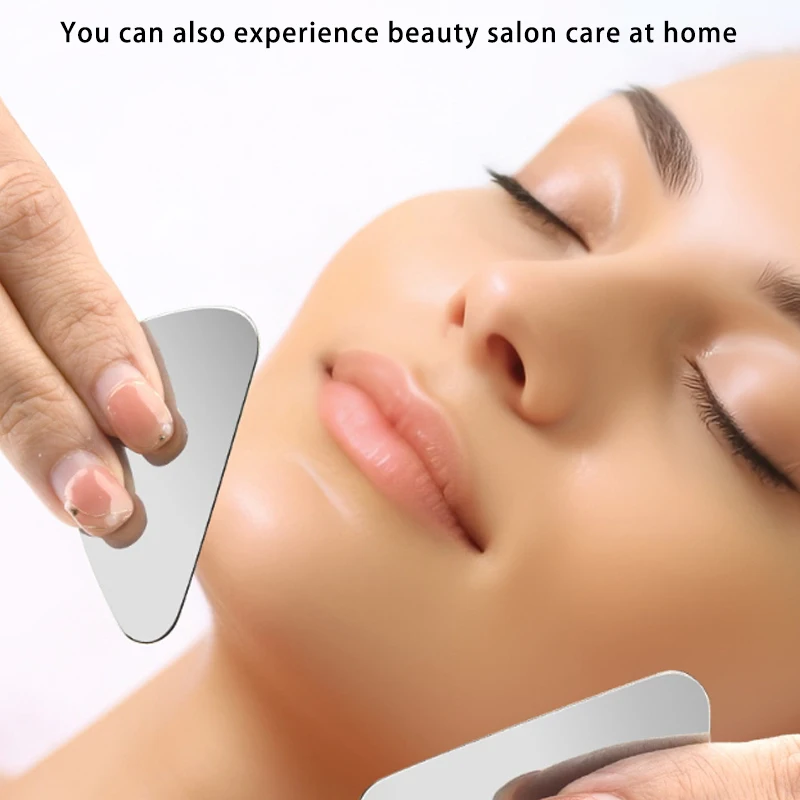 Y 1Pc Stainless Steel Hair Follicle Cleansing Blackhead Scraper Gua Sha Scraper Massager For Facial Skin Care Board Face Massage