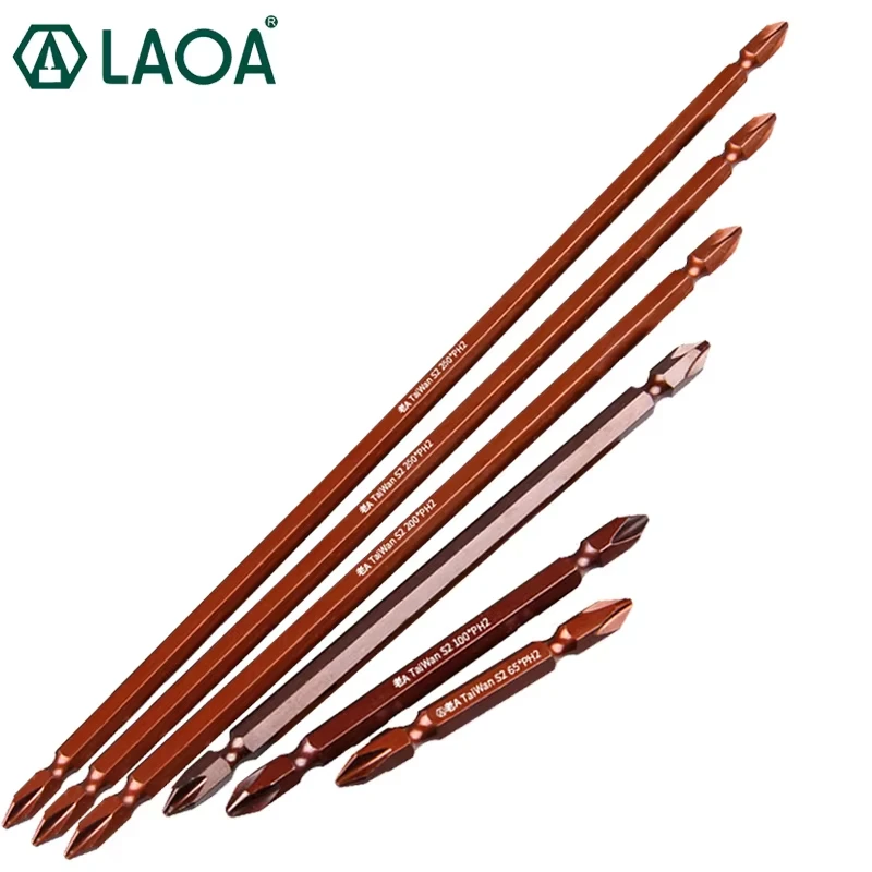 LAOA 1pc Magnetic Phillips Screwdriver S2 alloy steel PH2 Double-ended bit Electric Screwdriver head