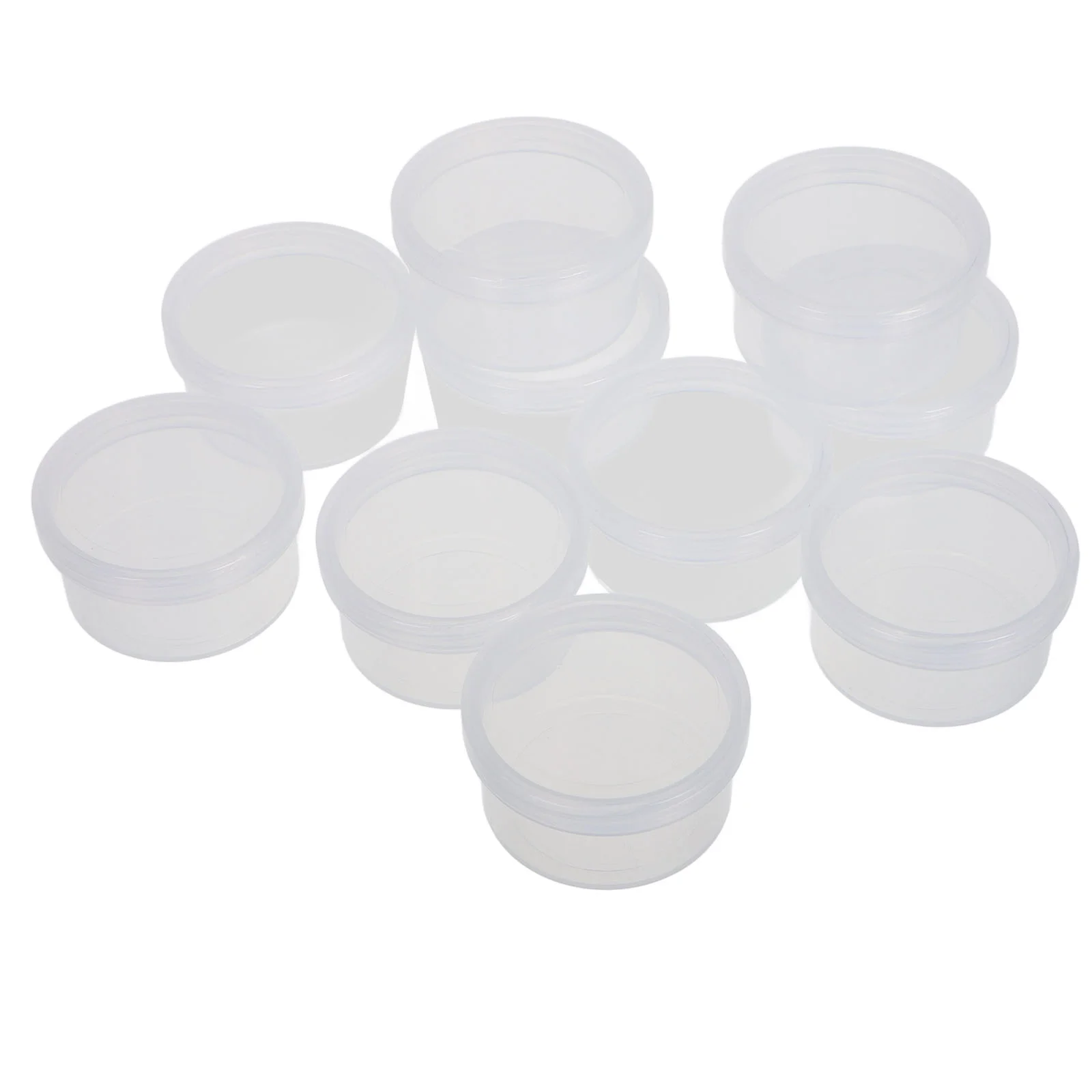 10 Pcs Beauty Puff Storage Box Small Tins with Lids Board Game Containers for Organizing Metal Products Plastic Bin