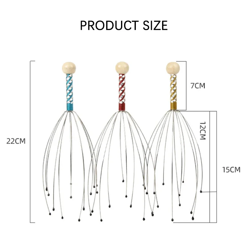 เครื่องนวดหัวปลาหมึก Alat pijat leher 12นิ้วเครื่องนวดศีรษะ Relief ผ่อนคลายความเครียดสปา