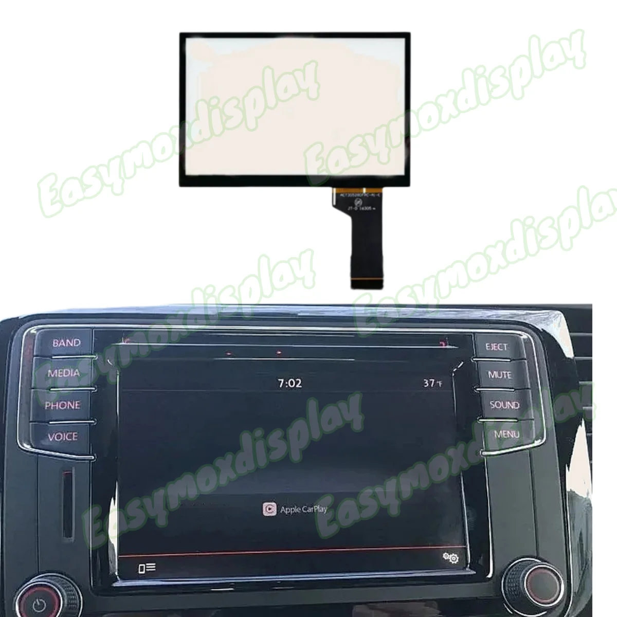 High-Sensitivity Touchscreen Digitizer 5C0035680C Replacement For VW Transporter T6 SDT Head Unit Sat Navigation Screen