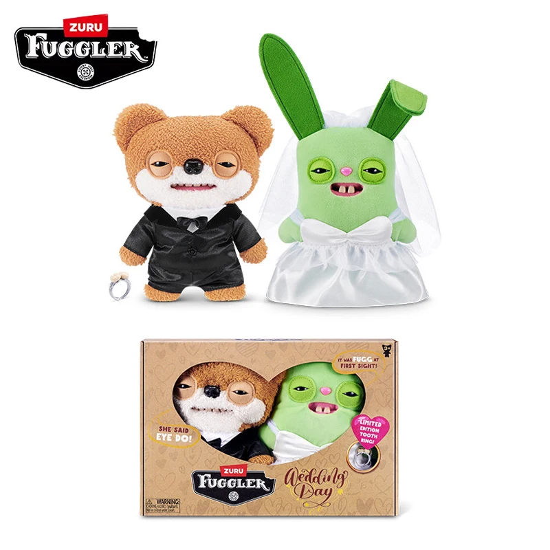 

Fuggler Wedding Day Series Doll Ugly Kawaii Wedding Dress Teeth Monster Soft Plush Toys Funny Cartoon Friend Marry Couple Gifts