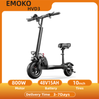 EMOKO HVD3 City E-Scooter 800W 48V15AH Battery 10 Inch Tires EScooter Adult City Commuter Electric Scooter