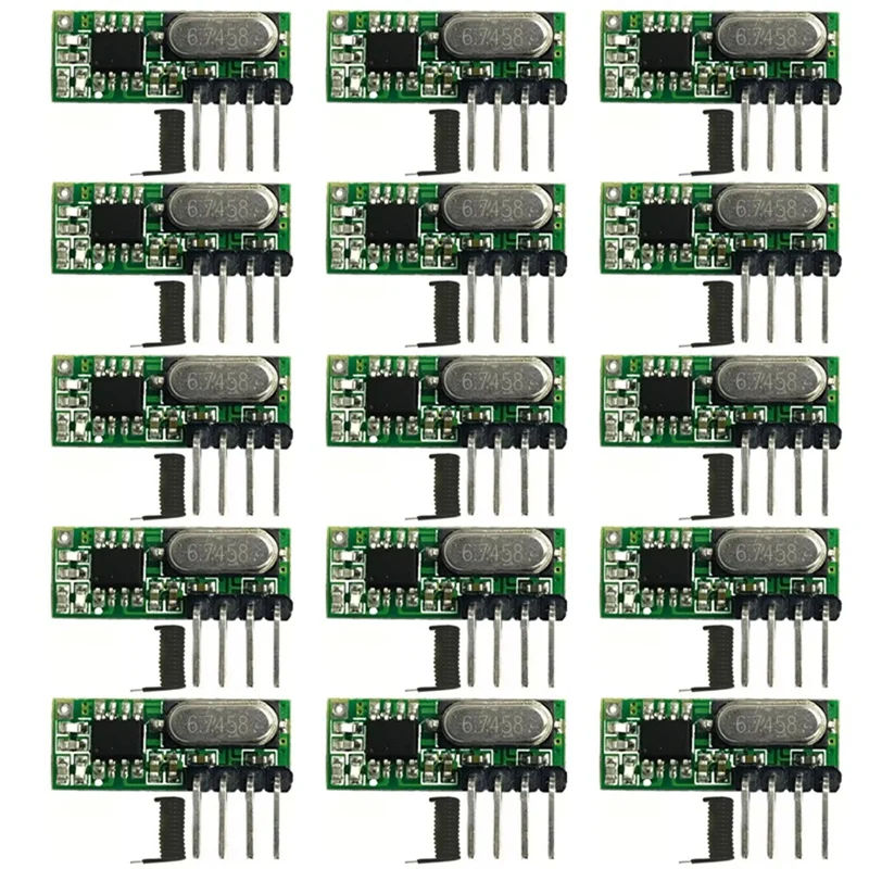 15 قطعة 433 ميجا هرتز استقبال الترددات اللاسلكية المتغاير UHF ASK 433 ميجا هرتز وحدة التحكم عن بعد عدة صغيرة الحجم منخفضة الطاقة مع هوائي