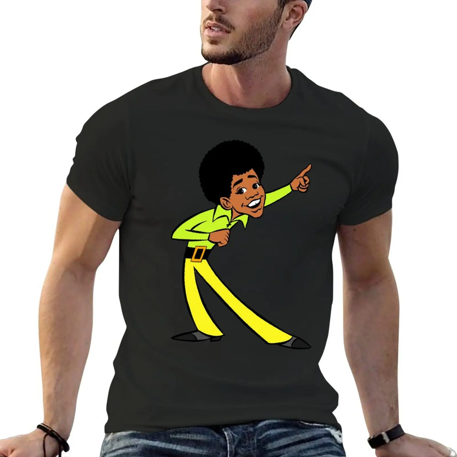 MJ Kid Jackson 5 animated T-Shirt man clothes basketball graphic tees mens graphic t-shirts hip hop