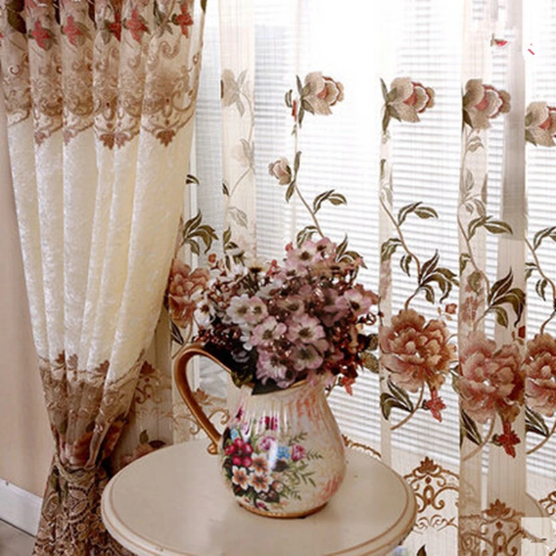 European water soluble embroidered curtain finished half of the living room bedroom finished curtain custom cloth