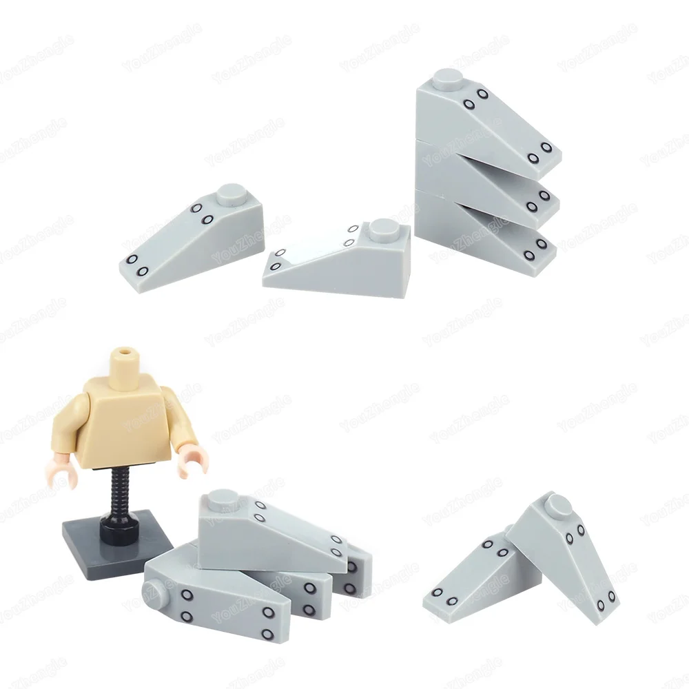 4286 Printed Steel Plate Rivet Pattern Building Block Slope 1x3 Parts MOC Figures Tank Equipment Scene Model Boy Gifts DIY Toys