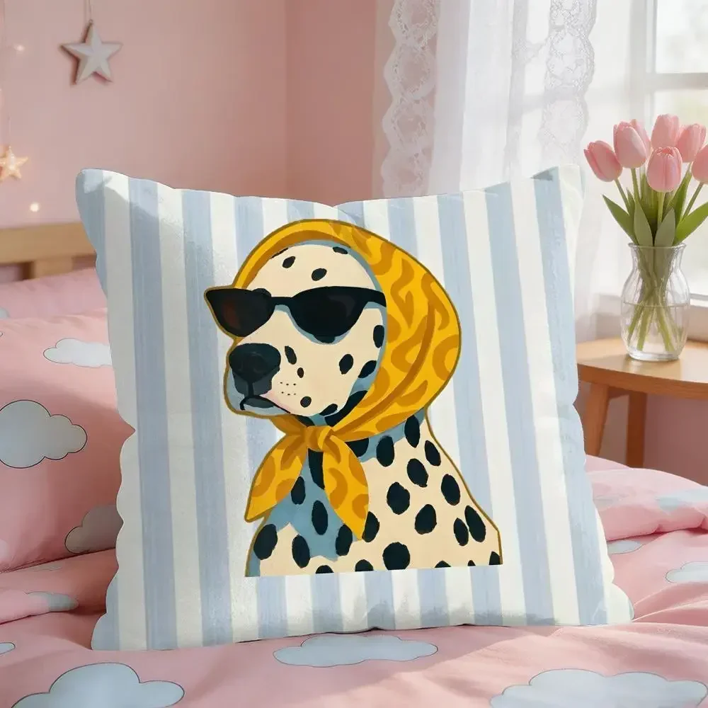 Cute Dog Lover Throw Pillow Cushion for Sofa Couch Pet Owner Gift Decorative Home Accent Pillow18x18 inch