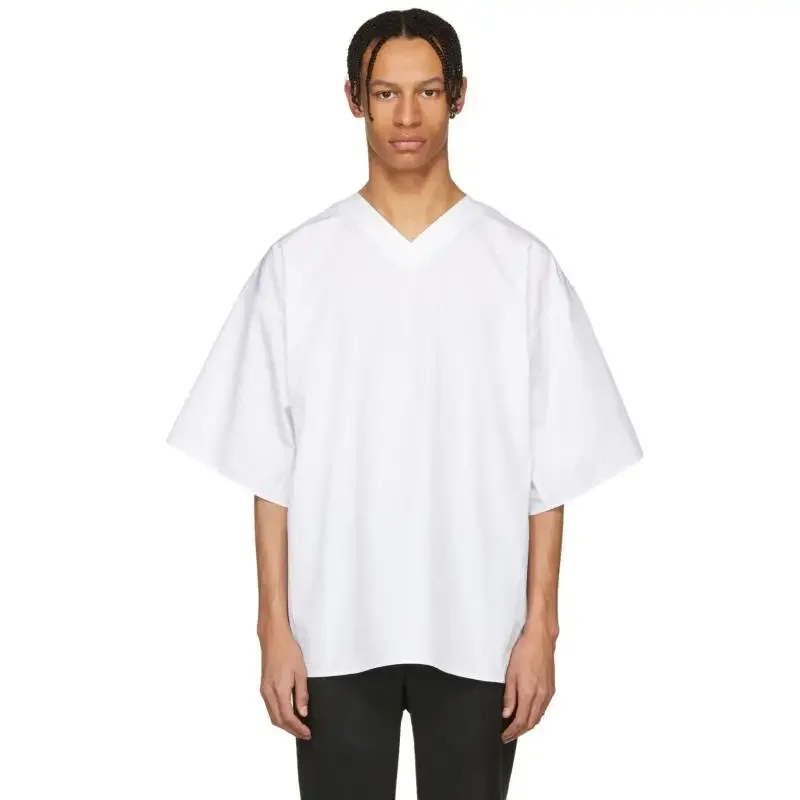 

YOJI OOAK WARRIOR V-NICK Loose V-neck shirt White Japanese cotton five-sleeve T-shirt