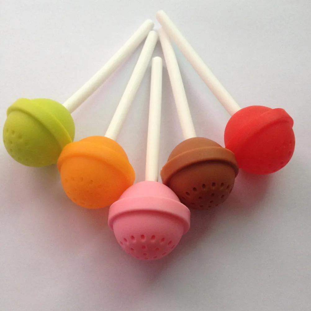 

Cute Lollipop Shape Tea Infuser Made of High Quality Silicone Red Strainer for Loose Leaf Tea Filter Office Gift