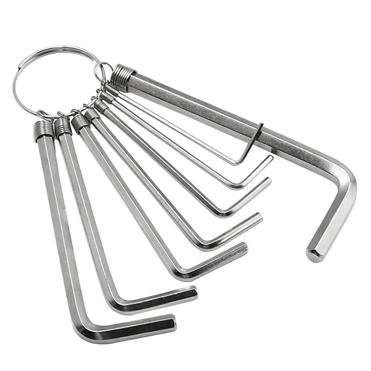 8 pz 10 pz 0.5-10mm Mini esagonale esagonale catena chiave a brugola Set chiave cacciavite Kit strumento in acciaio legato