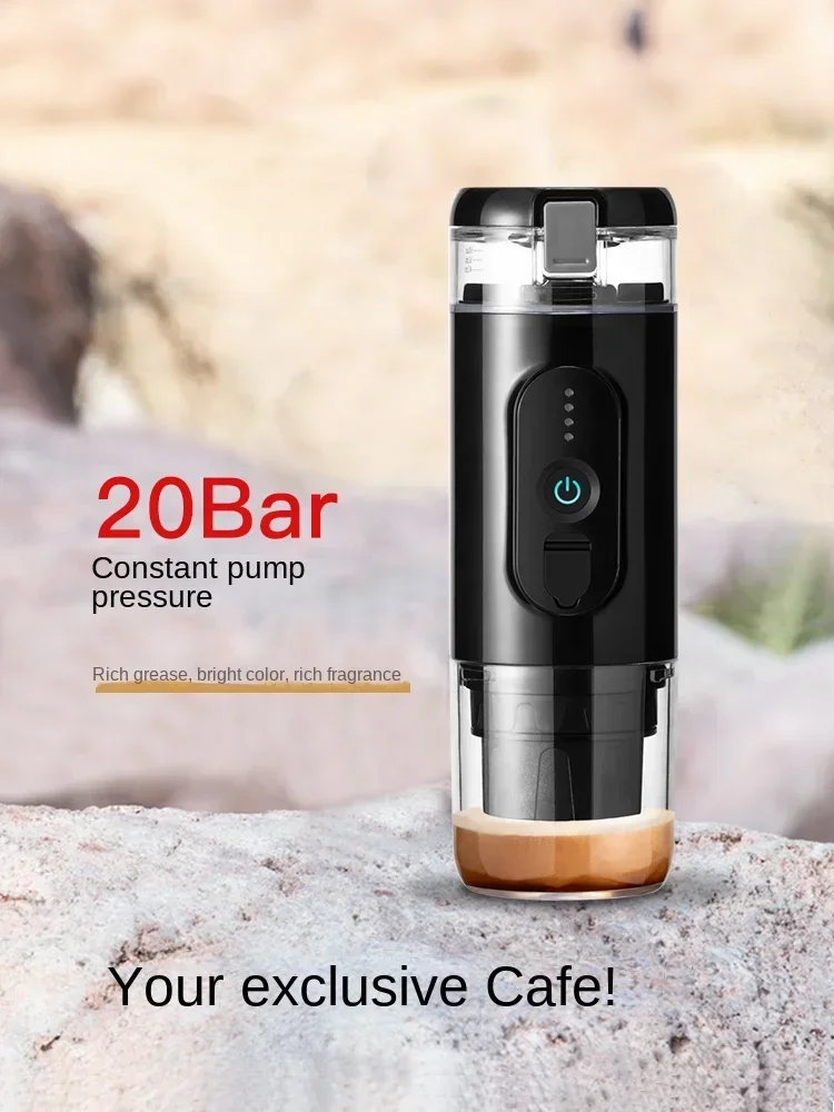 Wireless heating electric Italian coffee machine powder capsule charging portable outdoor travel car home