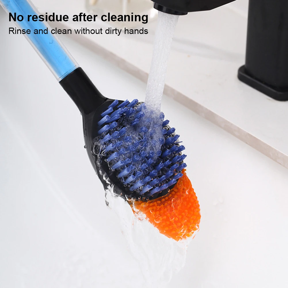 Penguin Shape Silicone Toilet Brush with Holder Soap Dispensing Toilet Scrubber Brush Toilet Cleaner Wc Bathroom Cleaning Tools