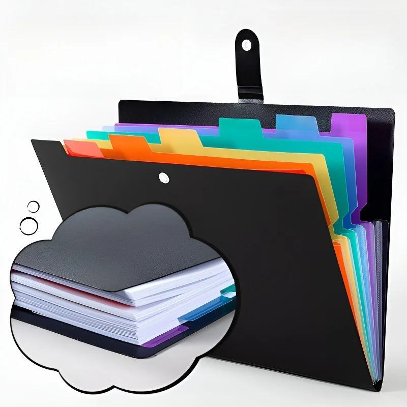 7 Pocket Accordian File Organizer, Expanding File Folder with Labels, Plastic Expandable File Folder for Documents Letter A4