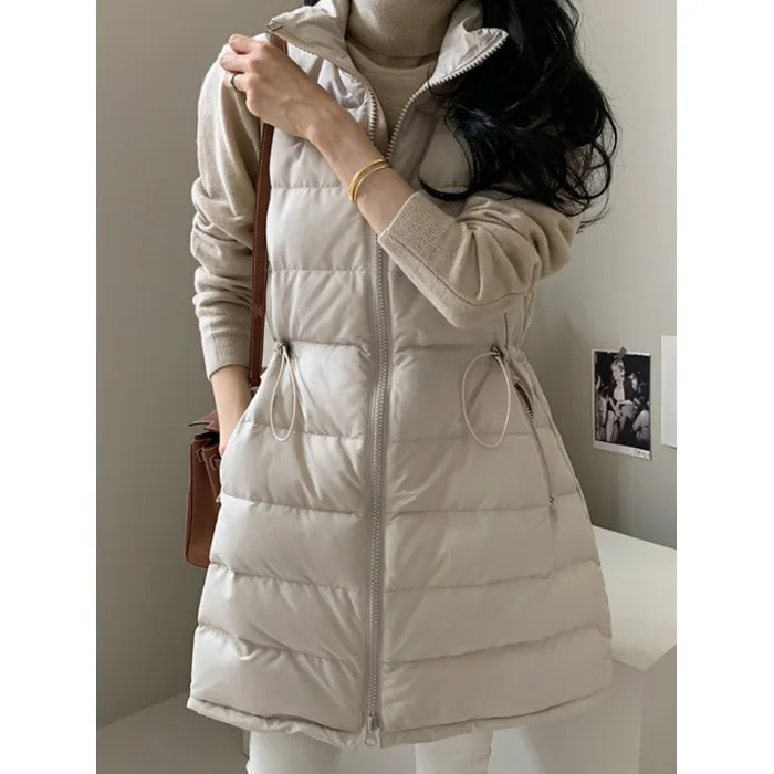 

Модный шикарный хлопковый жилет средней длины, теплая верхняя одежда в корейском стиле, женский свитер для весны, осени, зимы, для кампуса и улицы