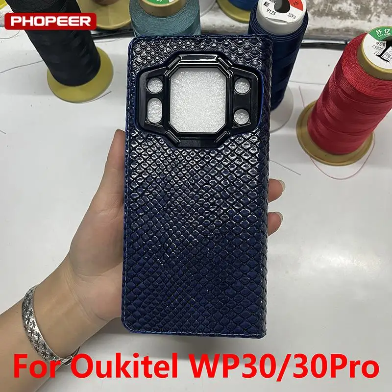 Python Skin Case For Oukitel WP20 WP21 WP22 WP23 WP26 WP27 WP28 WP30 WP32 Pro Genuine Leather Cover