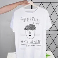 Mob Psycho 100 Shigeo Kageyama T Shirt Men Retro Washed Tops Tees Harajuku One Anime Manga Tshirt Streetwear Hip Hop T-shirts