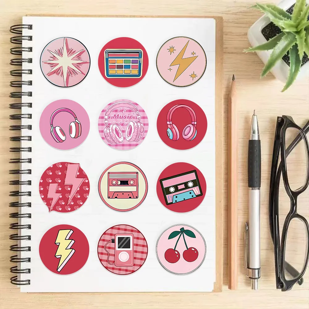 50 Uds. Cubierta destacada de Instagram pegatina Circular de Graffiti Clip Manual taza de agua fina pegatinas de decoración para monopatín de ordenador