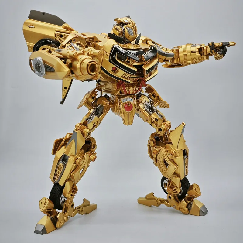 28CM Transformation Robot Toys Gold Bumblebee Action Figure Partial alloy Camaro car Boy's Christmas Gift