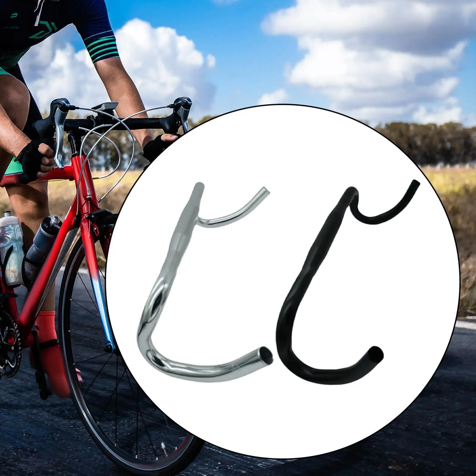 

Руль шоссейного велосипеда Аксессуар из алюминиевого сплава Заменить простой в установке компонент для езды на велосипеде премиум-класса, запасные части, руль велосипеда