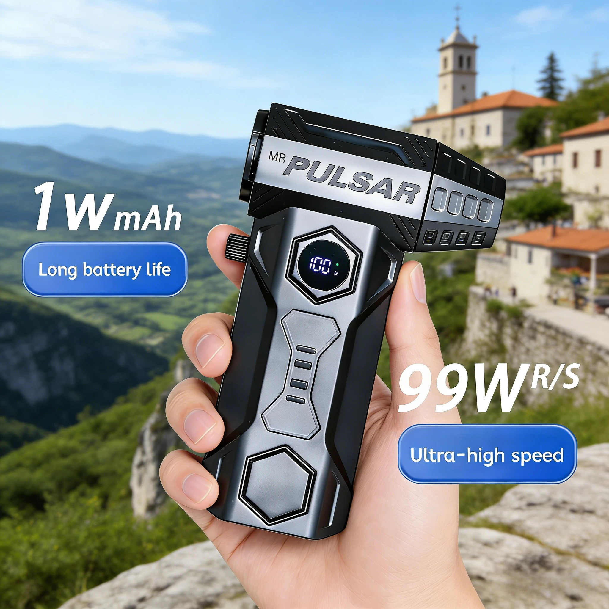

НОВЫЙ X11Pro Max 990000 об/мин Бесщеточный турбовентилятор | Мощный воздушный вентилятор 75 м/с с перезаряжаемой батареей 10000 мАч