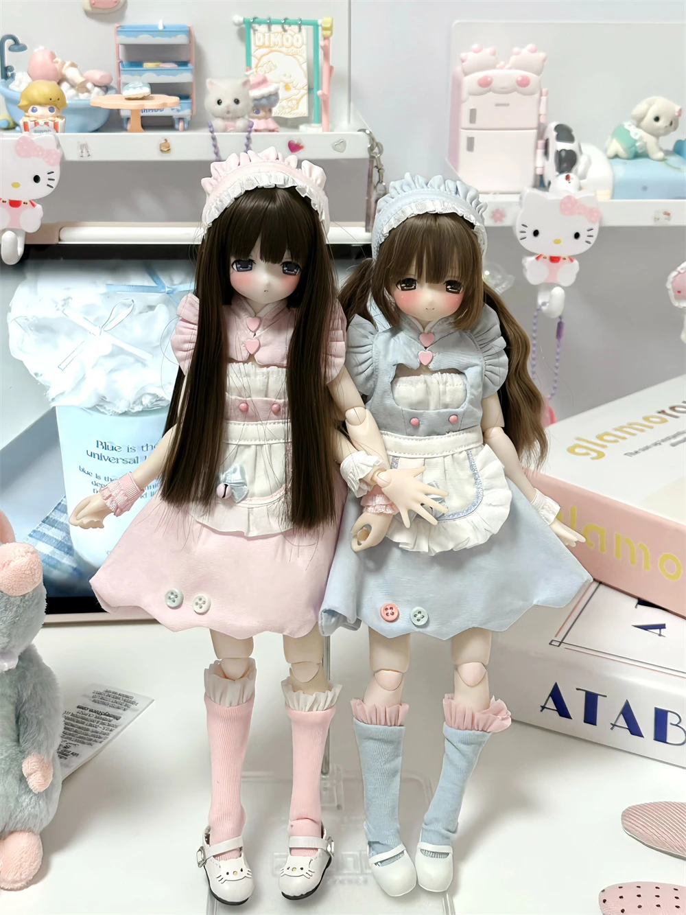 BJD doll clothes suitable for ob22 ob24 p20 azone size runaway sweet maid clothes set doll accessories (6 points)