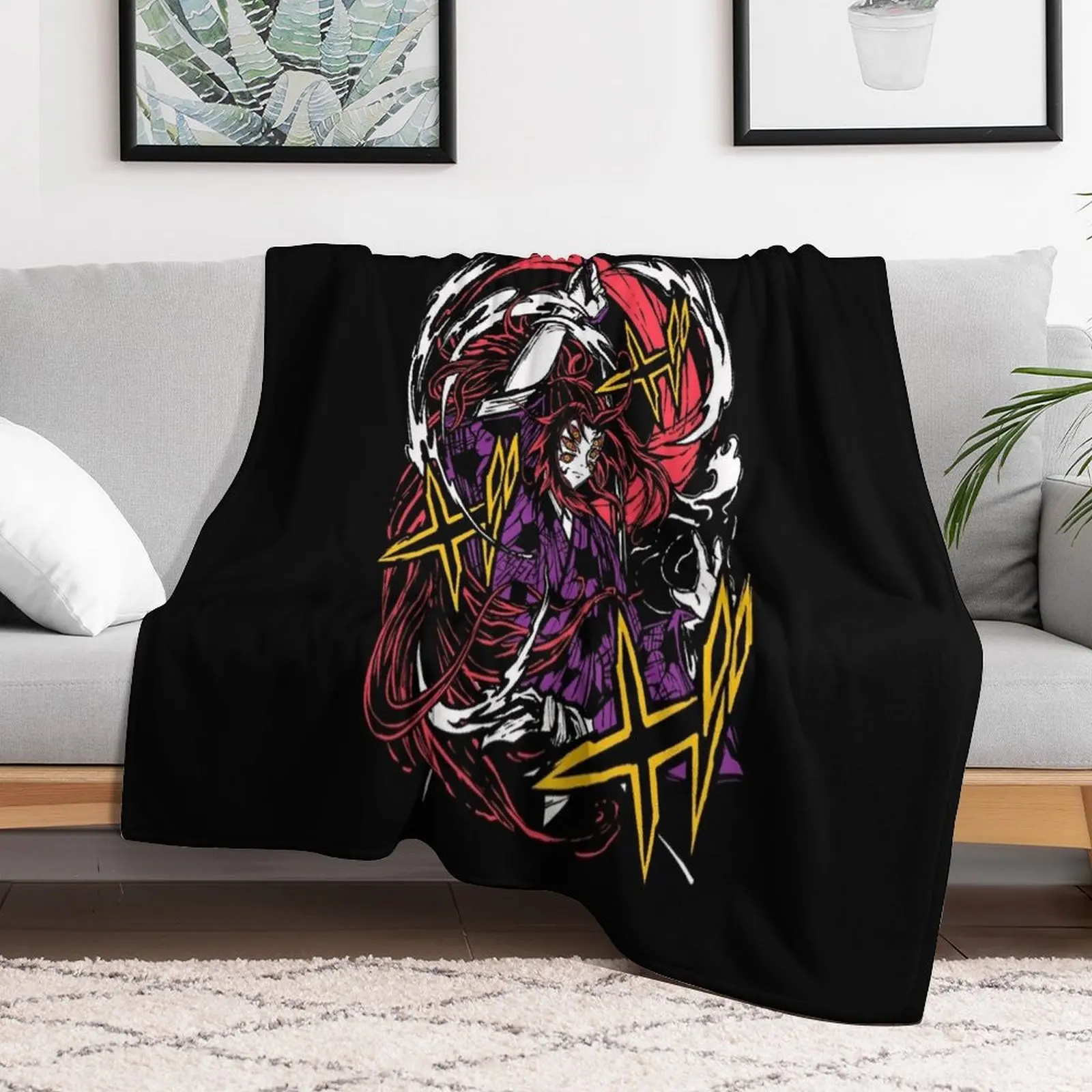 Kokushibo - Kimetsu no Yaiba Throw Blanket Luxury Designer wednesday Blankets