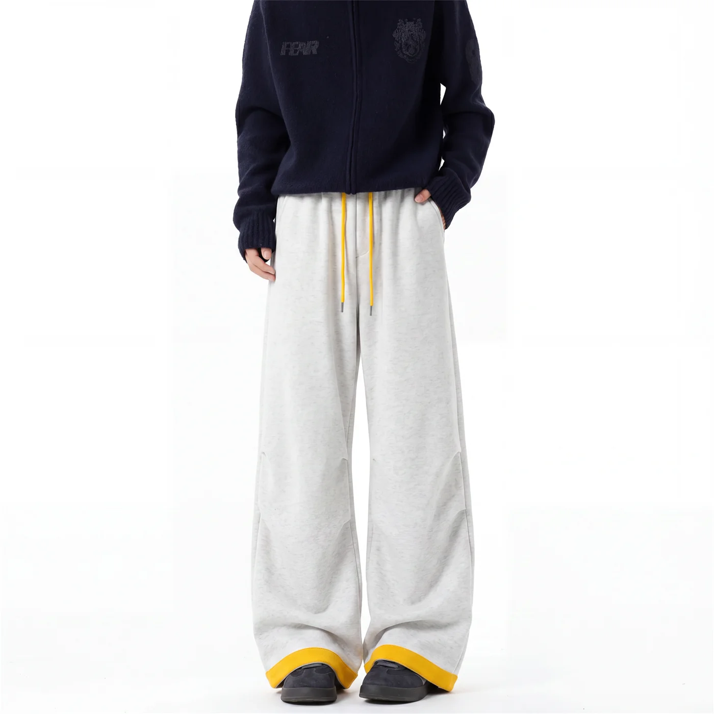2026 Autumn Men's Fashion Casual Multi-color Striped Waist-Sewn Wide-leg Jogger Pants - Versatile Long Pants