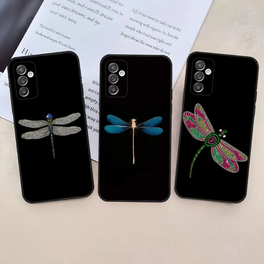 

Dragonfly Animalphone Phone Case For Samsung S24,23,22,30,21,10,9,Ultra,Plus,Lite,FE,5G Black Soft Case