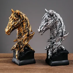 Nordic Horse Head Sculpture Animal Horses Statue Figurine Home Decoration Ornament Interior Art Crafts