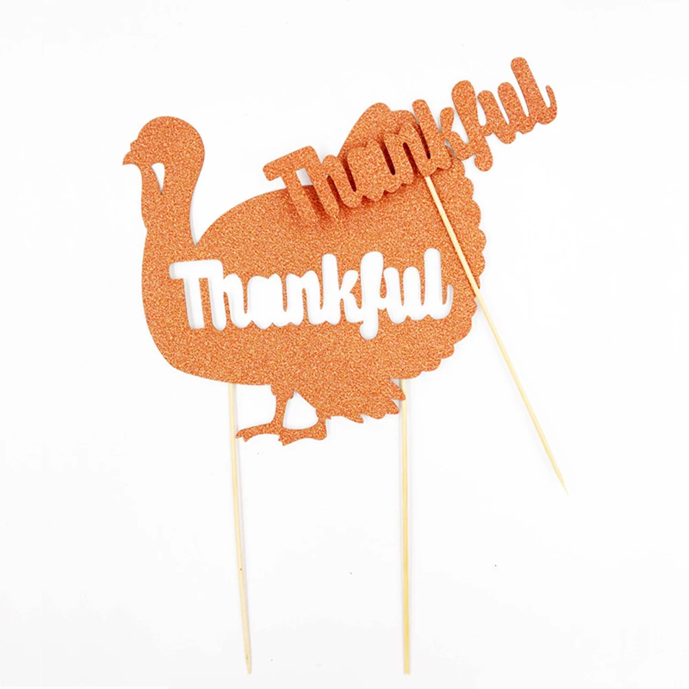 

9 Pcs Turkey Banner Cake Topper Decor Thanksgiving Bunting Paper Flowers Party Supplies Premium Material Unique Shape