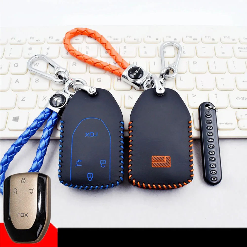 

Leather Keycase Automotive Modification Parts Car Remote Key Bag For Rox Adamas 2026 Fashionably Simple