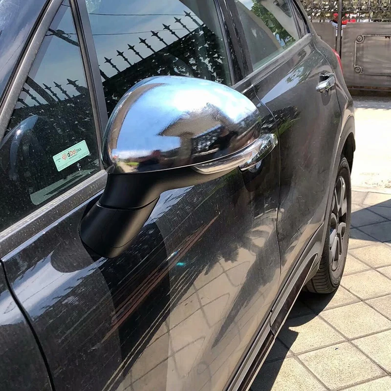 For FIAT 500X 2014 2015 2016 2017 2018 2019 ABS Chrome Side Wing Fender Rearview Door Mirror Cap Trim Car Styling 2pcs