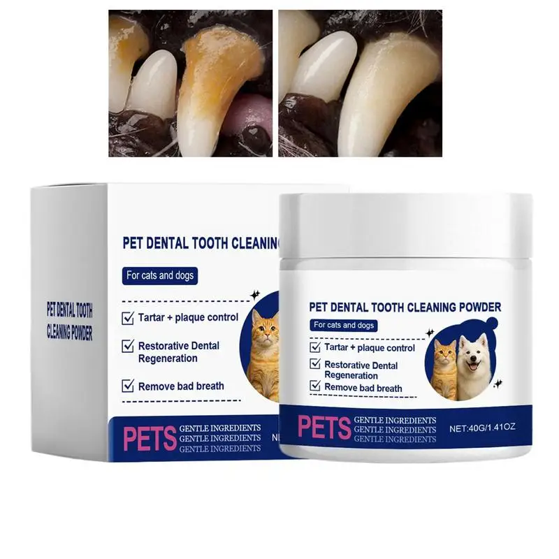 Haustier-Zähne-Reinigungspulver, Katzen-Zahnreiniger, Zahnreinigung, leicht gemacht, Kätzchen-Mundpflegepulver, Haustier-Atemverfrischer für den täglichen Gebrauch