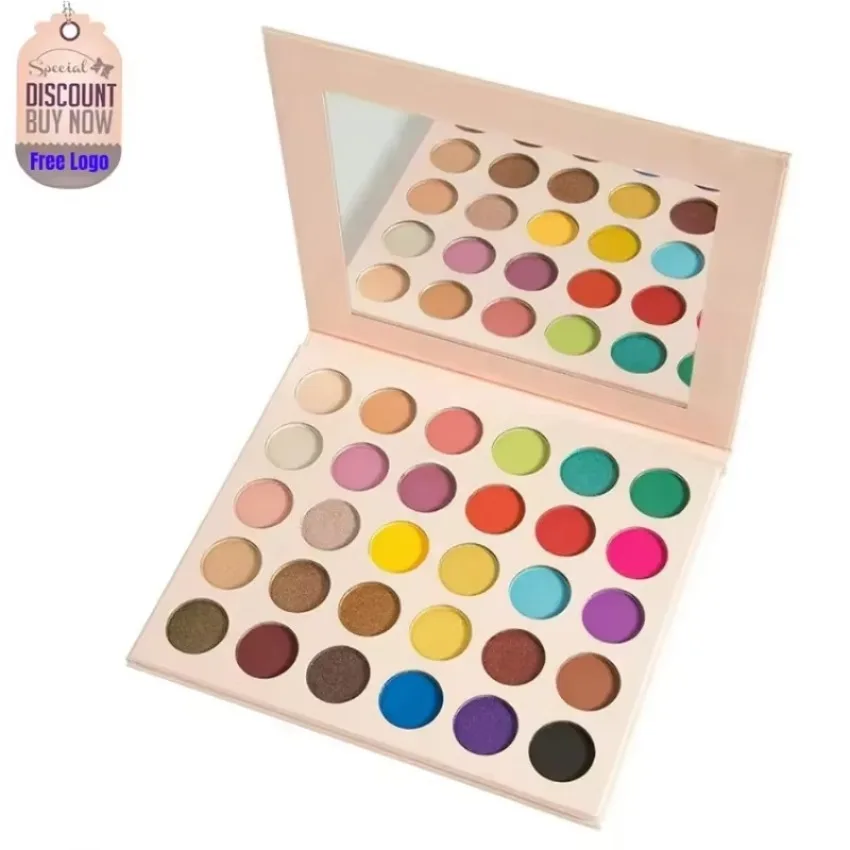 Custom 30-colors Glitter Matte Eyeshadow Palette Long-lasting Waterproof High Pigmented Easy To Wear Eye Shadow Plate Bulk