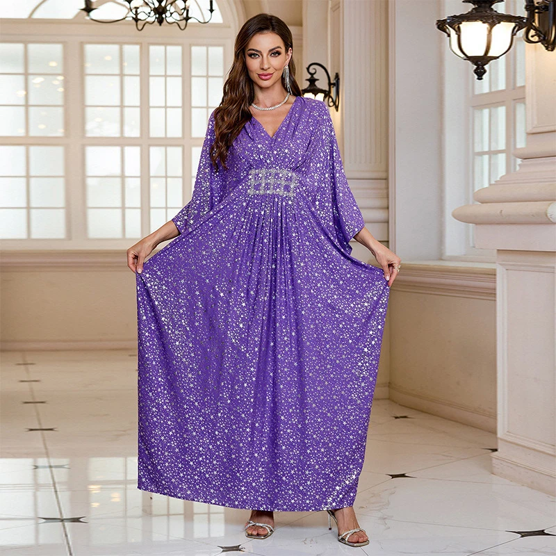 

Womens Plus Size Long Beach Dress Elegant V Neck Sleeveless Swim Cover Up Casual Summer Kimono Gold Foil Pattern