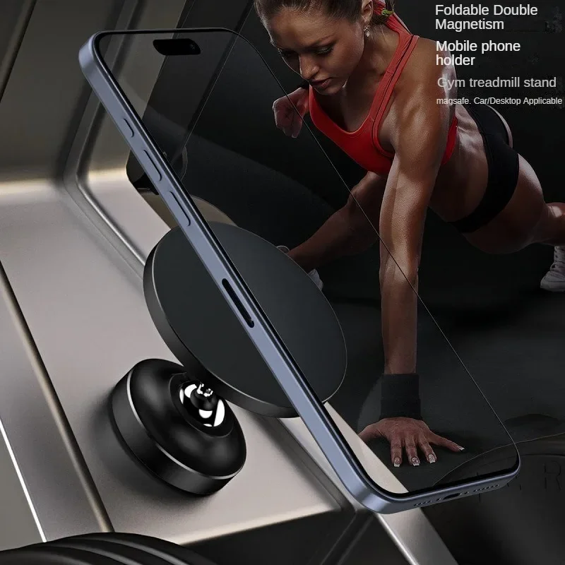 Strong Grip Foldable Magnetic Phone Holder - 360° Rotatable Car Mount, Universal Compatibility for iPhone, Samsung and More