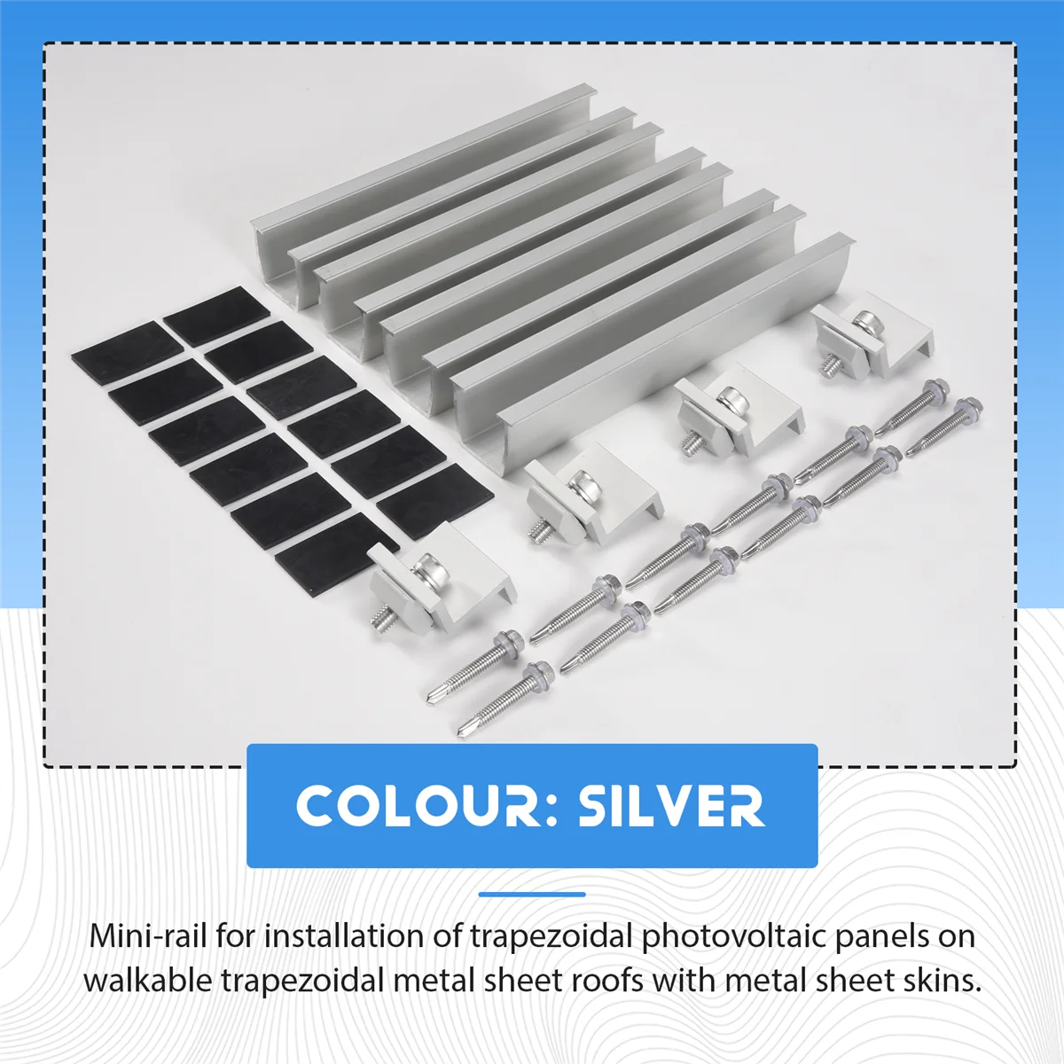 F-3C Solar Panel Mount Bracket Photovoltaic Panel Rail Solar Panel Mount Fastening Module with Mid for Trapezoidal Roof 30mm