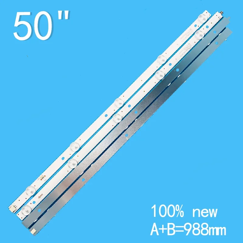 New 8PCS/lot A+B=988mm 10LEDs For BBK 50" LCD TV JS-D-JP50DM-101EC(81112) 72-50D04-024 94V-0 E125436JF-AL 50LEM-1043 V500DJ6-QE1