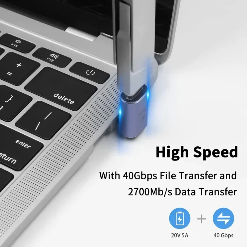 90 Degree USB C Converter Thunderbolt Type C Adapter Female to Male Right Angle Elbow USBC Earphone Audio Data Charge Extender