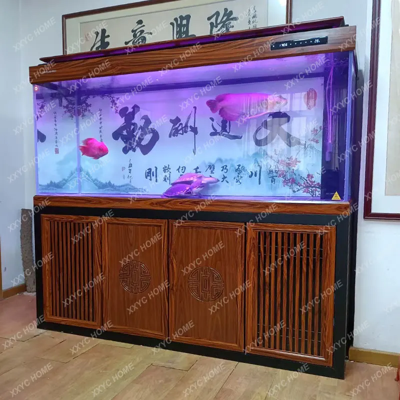 

Living Room Home Large Bottom Filter Aquarium Super White Glass Dragon Fish Tank